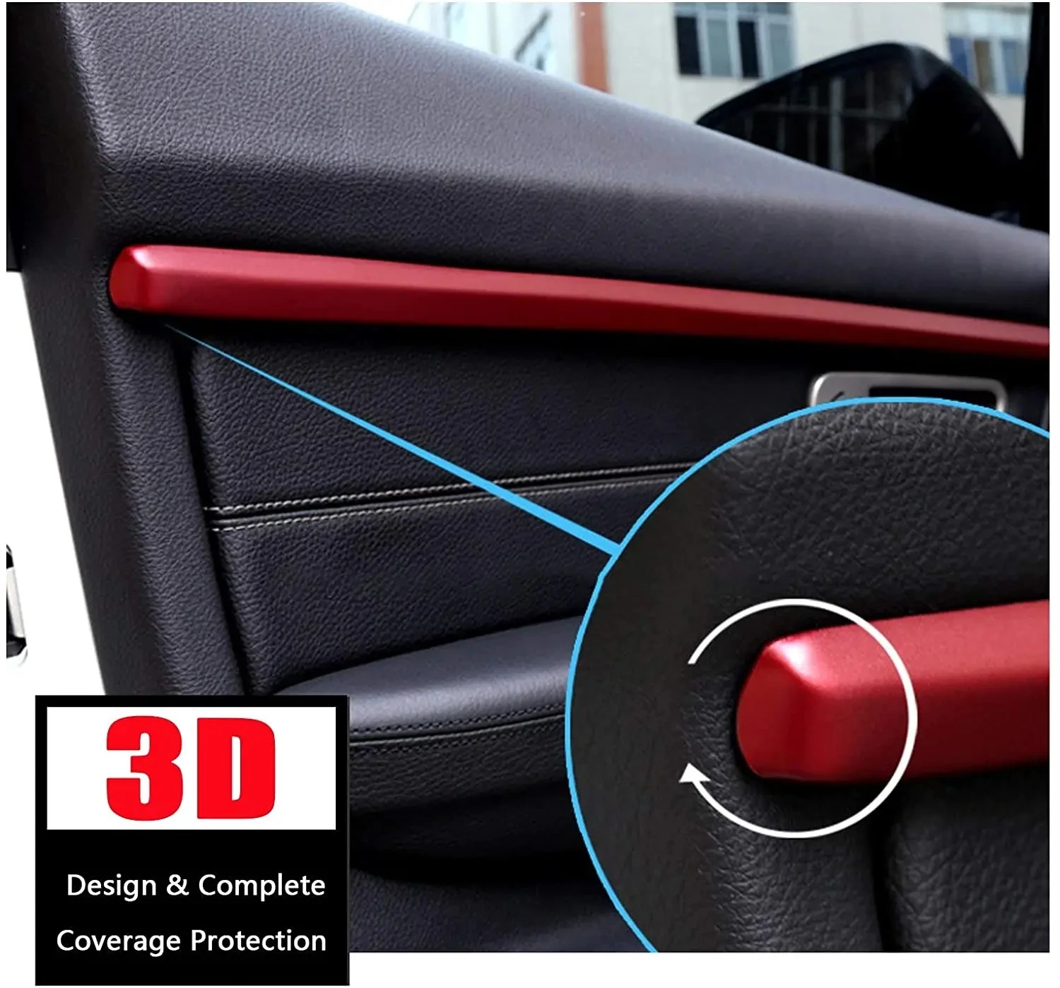 4x Red Interior Door Panel Stripe Cover Molding Trims Strip Decor For BMW 3 Series F30 F31 2013-2018