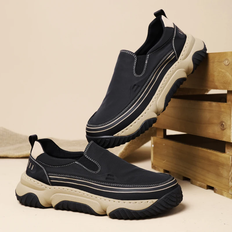 

New men's versatile and trendy thick soled breathable casual cloth shoes 250306