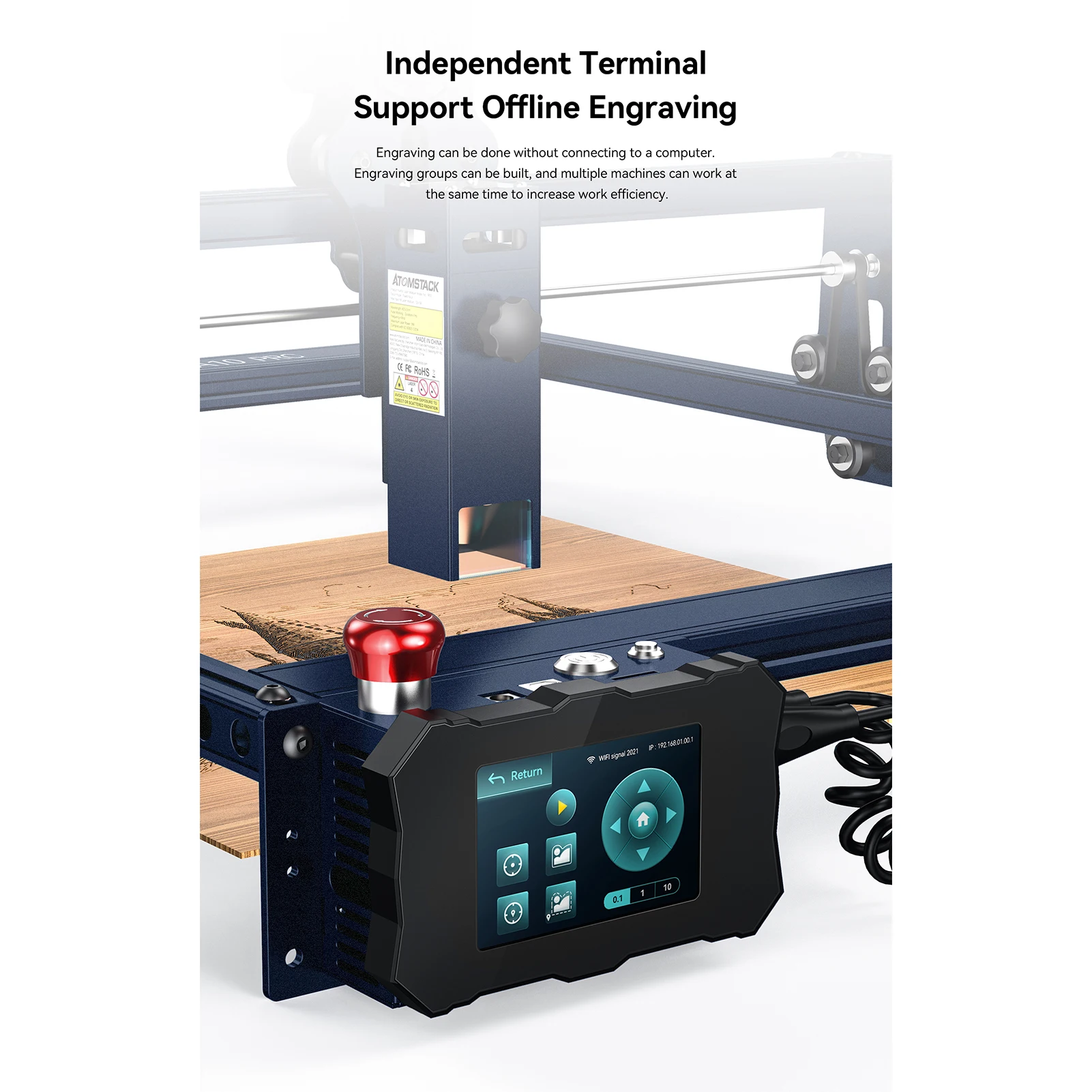 레이저 조각기 절단기 레이저 조각기 절단 10-11W 출력 전력 410x400mm 50W A10 Pro 블루 레이저 조각기