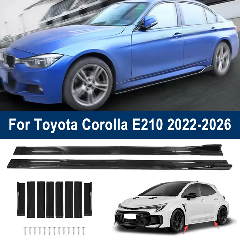 

Для Toyota Corolla E210 2022-2026: Комплект из 8 накладок на пороги, расширенные боковые спойлеры, спортивный обвес, накладки на бампер, модифицированные детали