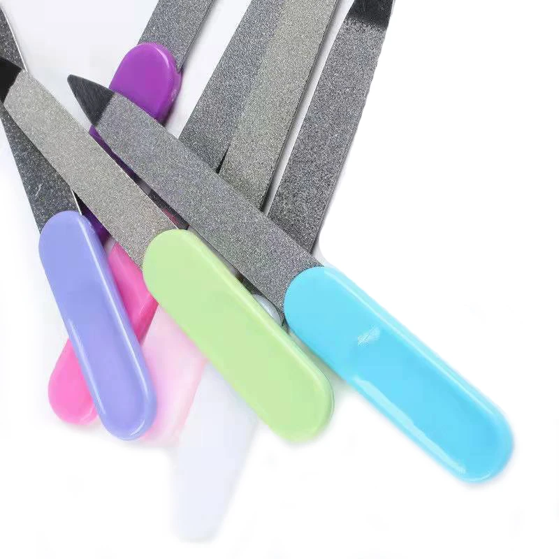 50/100Pcs Mini Nail Files For Manicure Pedicure Nail Stylist Supplies Plastic Handle DIY UV Gel Polish Profession Manicure Tools