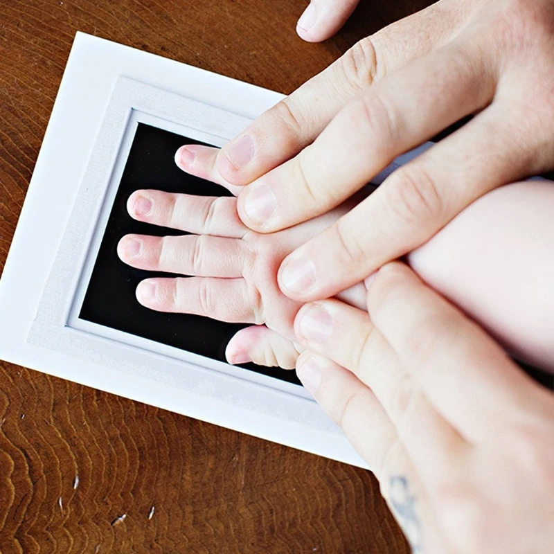 Baby Frames Clean for Touch Pad per impronte impronte mani per bambini Inkless Infant Hand & Foot Stamp Safe