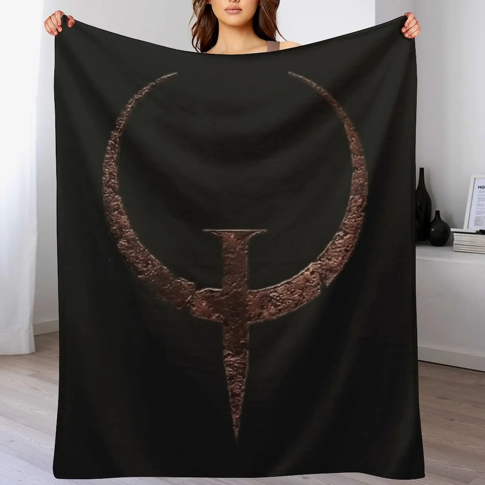 

Quake 1 Logo Essential T-Shirt.png Throw Blanket Plaid Fashion Sofas Kid'S cosplay anime Blankets
