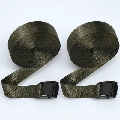 

2 Rolls Fixing Belt Nylon Strap Buckle Outdoor Camera Straps Camping Hiking Travel Durable Zinc Alloy Buckles Secure Rope For