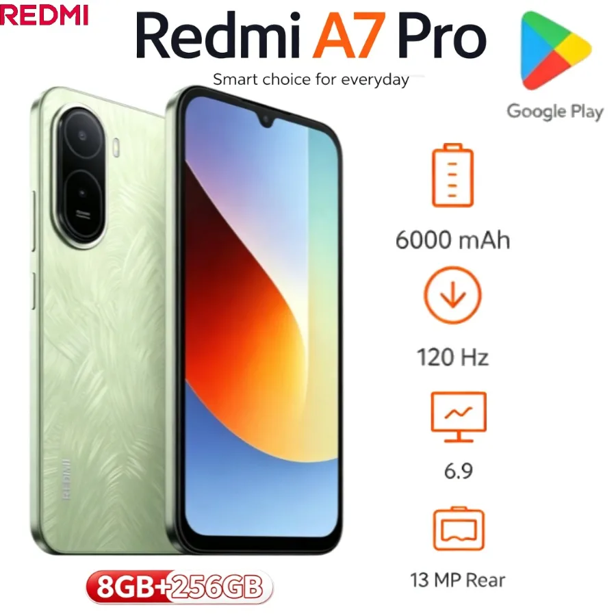 2026 Latest Redmi A7 Pro 8+256GB: 120Hz Display, 6000mAh Battery, Global Edition Smartphone