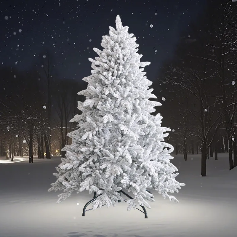 Pure PE Fleece Snow Christmas Tree - Snow Luxury Dense Undecorated Tree, 5-10 feet, Christmas Decorations