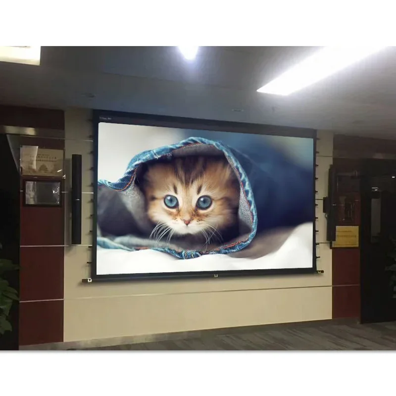 the UST projector with slimline PET crystal In ceiling motorized projection ALR screen  remote control