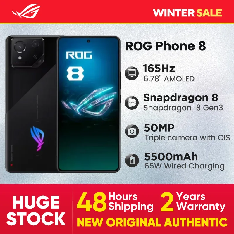 ROG Phone 8 5G Gaming Smartphone Snapdragon 8 Gen 3 AMOLED 165Hz ASUS Android Mobile for Gamers