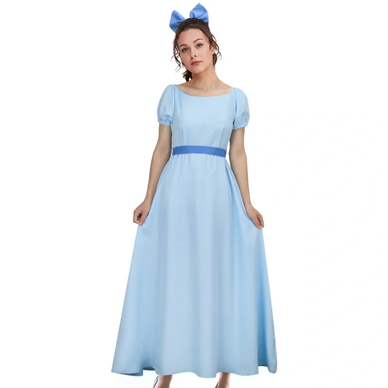 Princess Wendy Darling Dress Pan Peter Cosplay Costume blu In Stock Takerlama