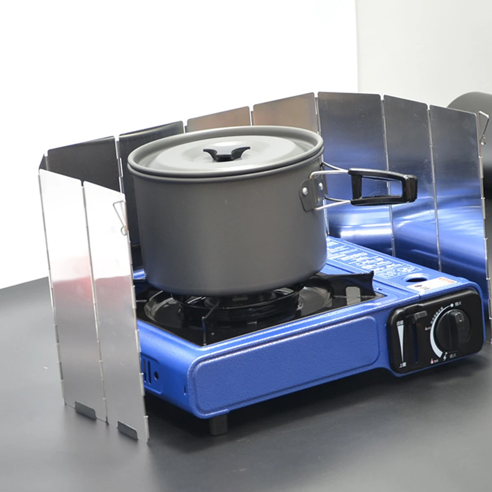 

Portable Windshield Practical Windscreen Camping Supplies Folding Stove Burner Aluminum for Outdoor