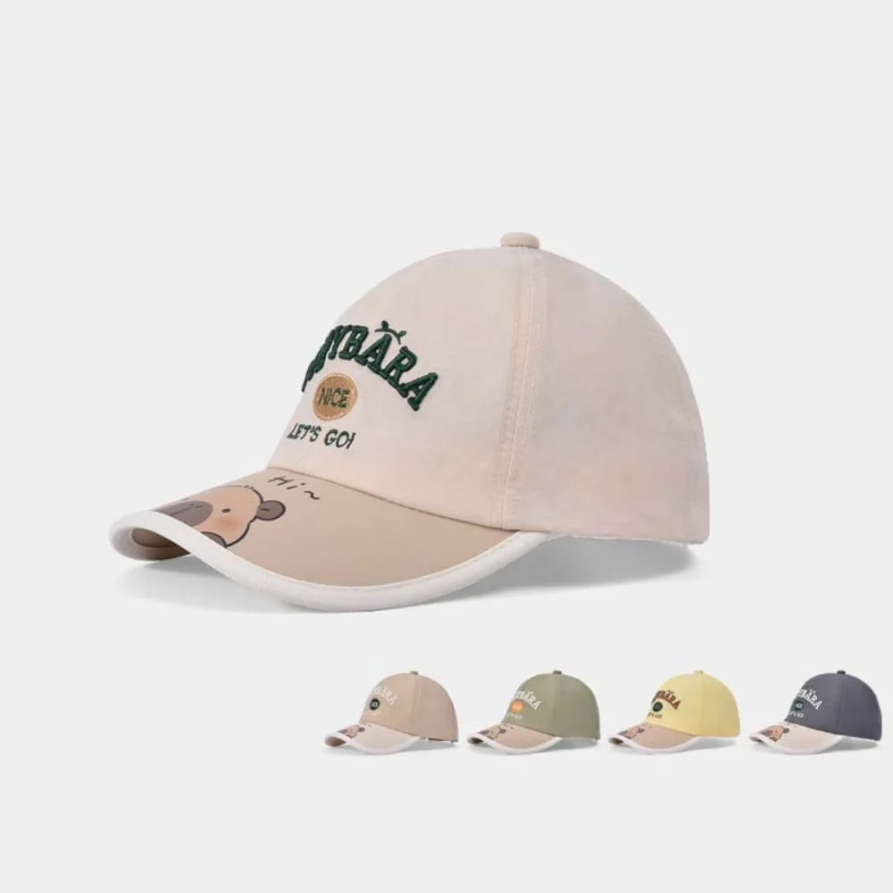 

Fashion Breathable Capybara Baseball Hat Thin Cotton Children Peaked Cap Lightweight All-Match Cartoon Sunshade Hat Versatile