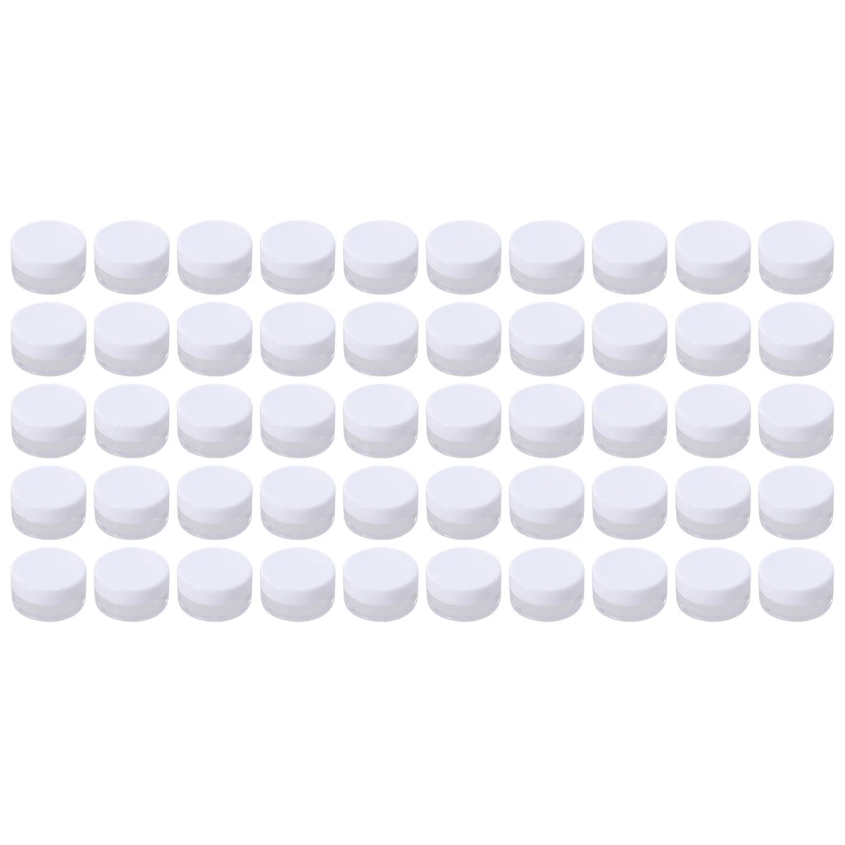 

50 Pcs Lotion Travel Bottles Containers with Lids White Makeup Mini Empty