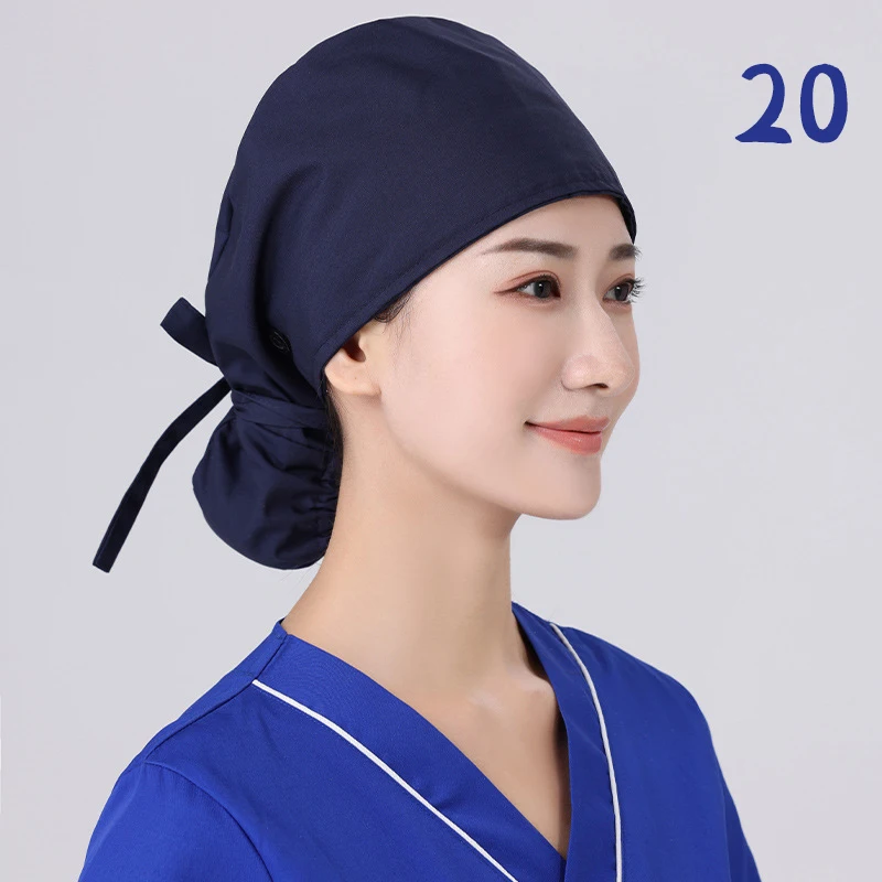 Unisex Adjustable Tie Back Scrub Hat, Beauty Salon Cap