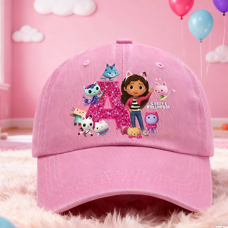 

Gabby Dollhouses Girls Women Washed Baseball Cap Fashion Daily Sunshade Sunscreen Cap Cartoon Anime Hip Hop Cap Cute Hat Gifts