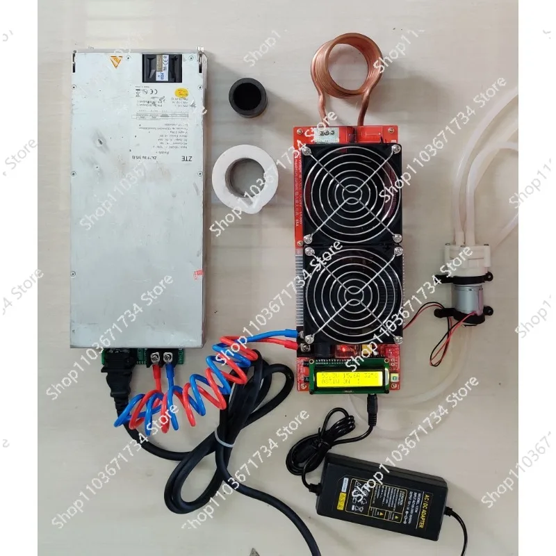 Modul Pemanas Induksi Frekuensi Tinggi ZVS 3000W 55A untuk Pendinginan dan Peleburan + Kumparan + Pompa + Catu Daya + Wadah Peleburan