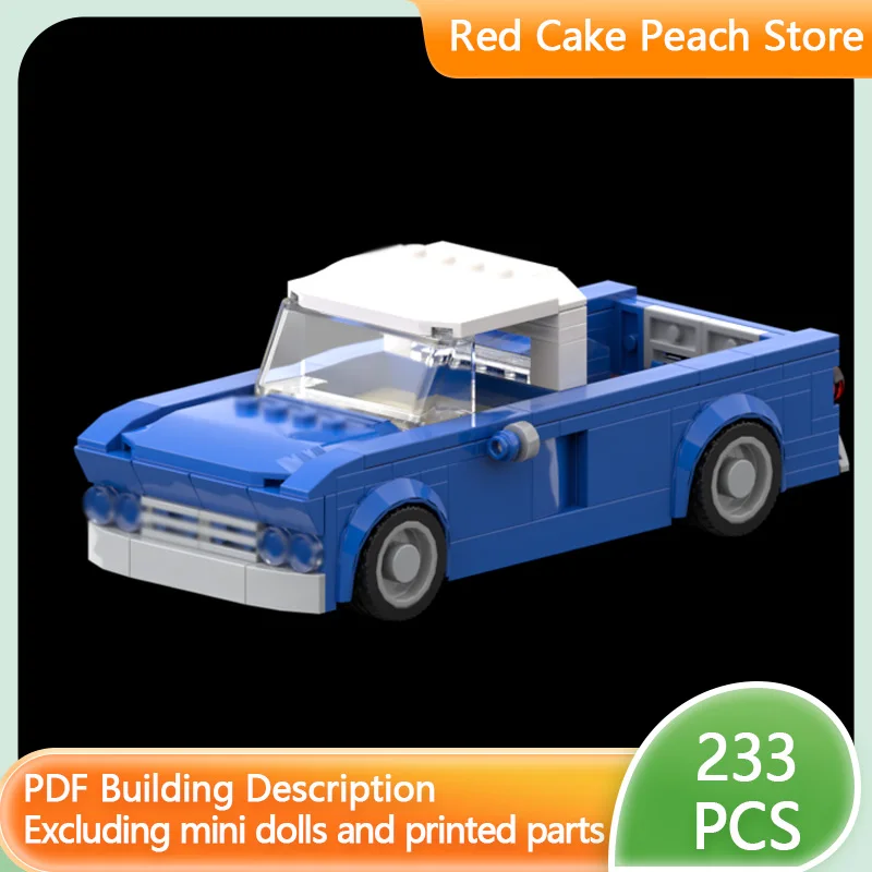 

City Car Model MOC Building Bricks American Styled Pickup Truck Modular Technology Children Holiday Gifts Assemble Toys Suit