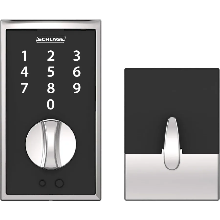 BE375 CEN 625 Touch Keyless Touchscreen Serratura elettronica con catenaccio Cromo brillante per ingresso domestico sicuro e controllo accessi intelligente w