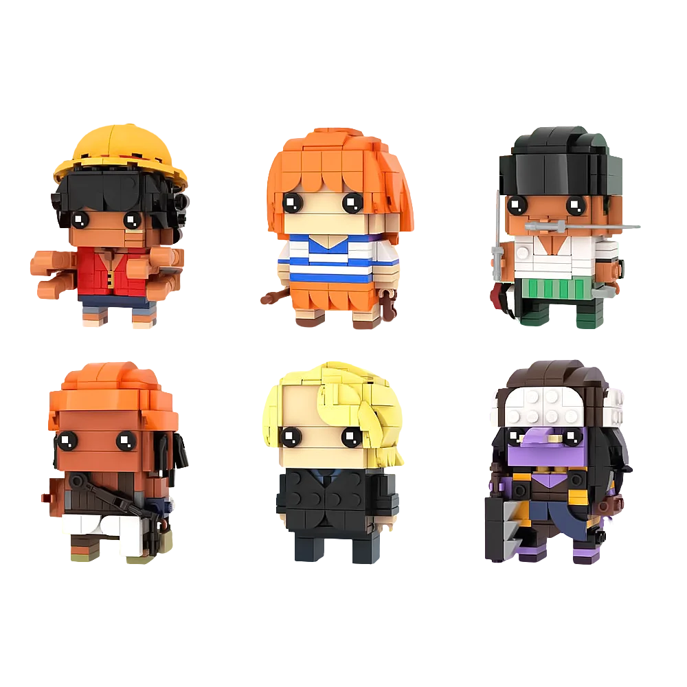 MOC Anime Brickheadzs Collection Building Block DIY Model Roronoas Usopp Figures Bricks Sanji Arlongs education Toy Kids Gift