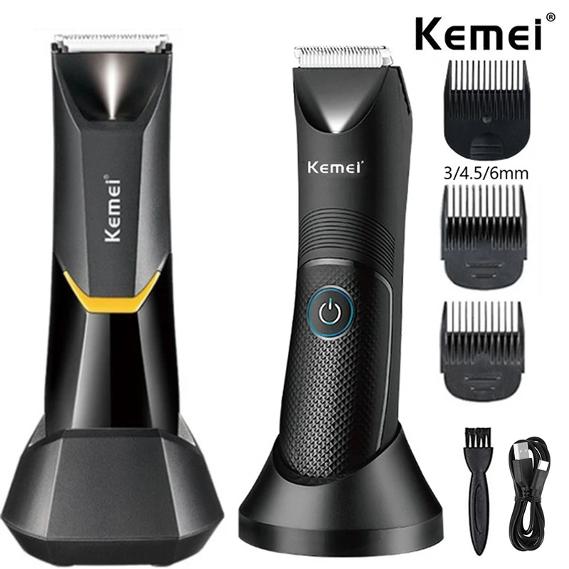 

Kemei Electric Groin Hair Trimmer Lawn Mower Ceramic Blade Waterproof Clippers Ultimate Hygiene Razor Below The Waist Grooming