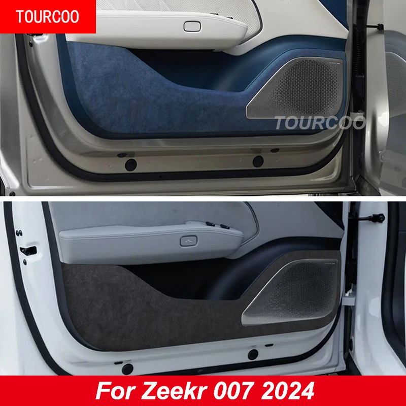 For Zeekr 007 2024 Suede Door Anti Kick Pad Interior Protection Sticker Accessories