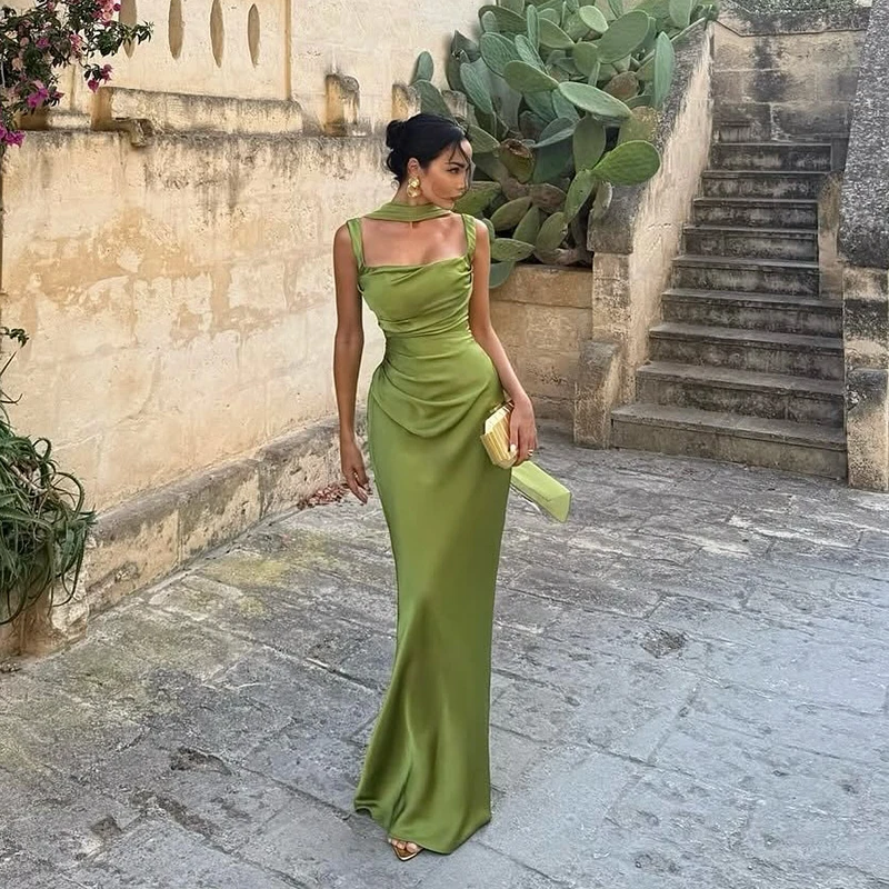 

Thinyfull 2026 Maxi Mermaid Prom Evening Dresses Square Collar Corset Back Party Dress Formal Cocktail Prom Gowns Customized