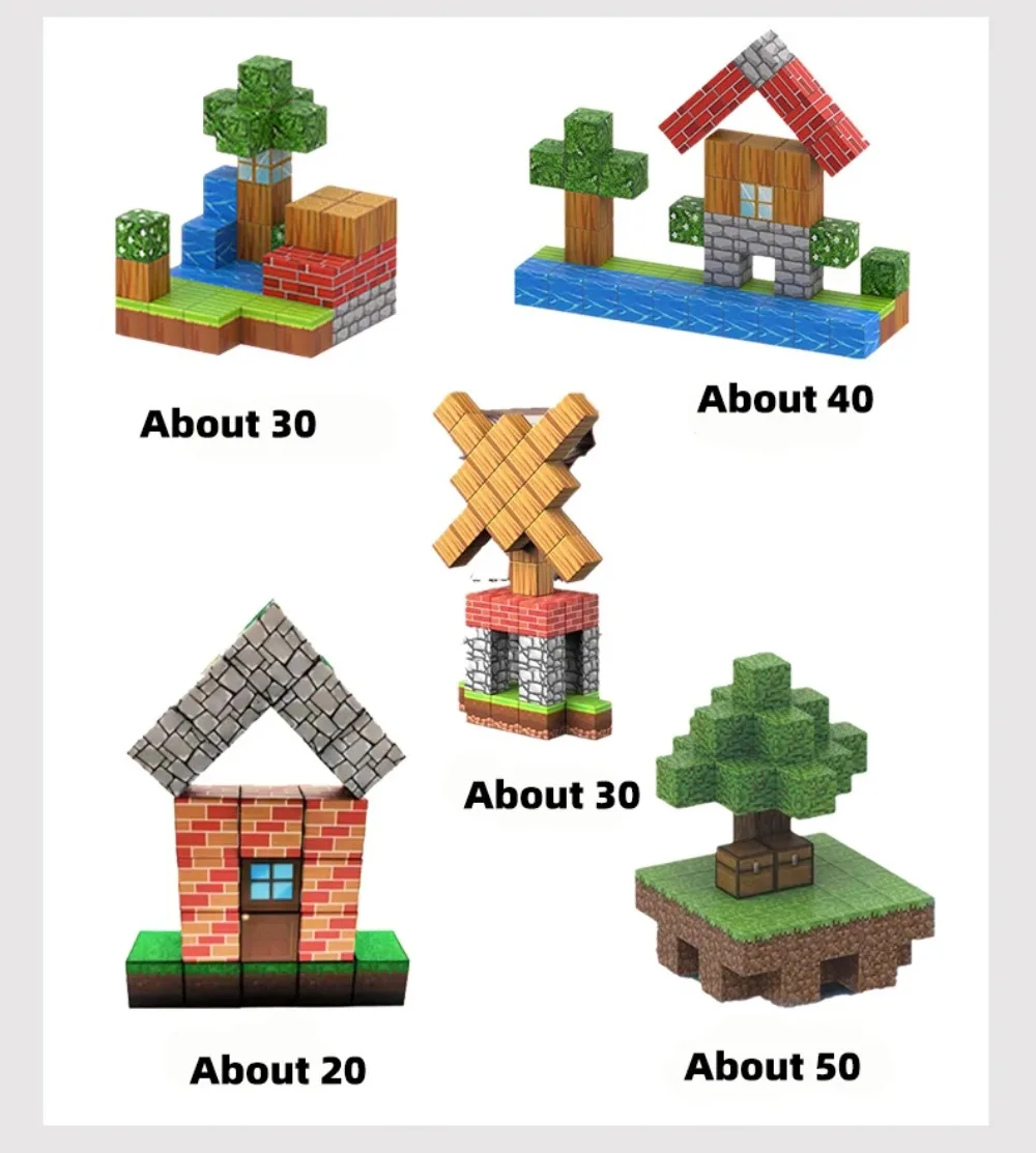 DIY Magnetic Building Blocks Toy Magnet Set Bricks Mini World STEM Construction Educational Toys for Kids Birthday Gifts