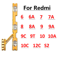 New For Xiaomi Redmi S2 9 10 9A 8 8A 7 7A 6 6A 5 5A 10A 10C 12C 9C 9T Power Volume Button Key Flex Cable Repair Parts