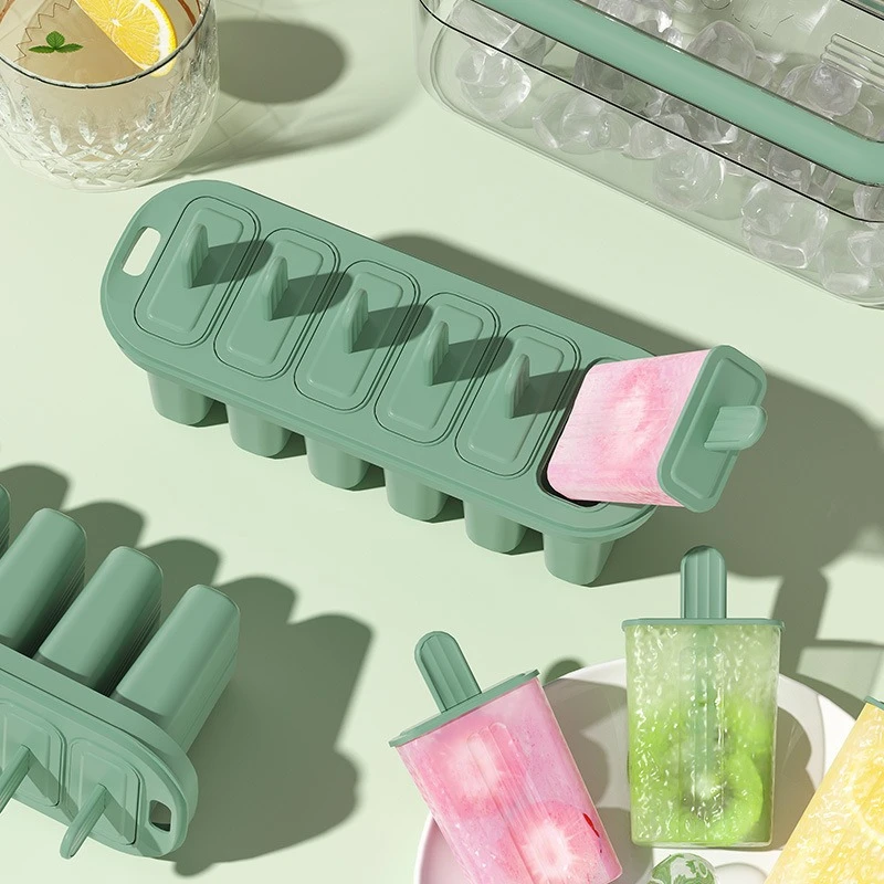 

Handheld Popsicle Mold - Reusable Ice Cream Mold for Homemade Popsicles -Tray with Stick Handle for Fun DIY Summer Kitchen Tools