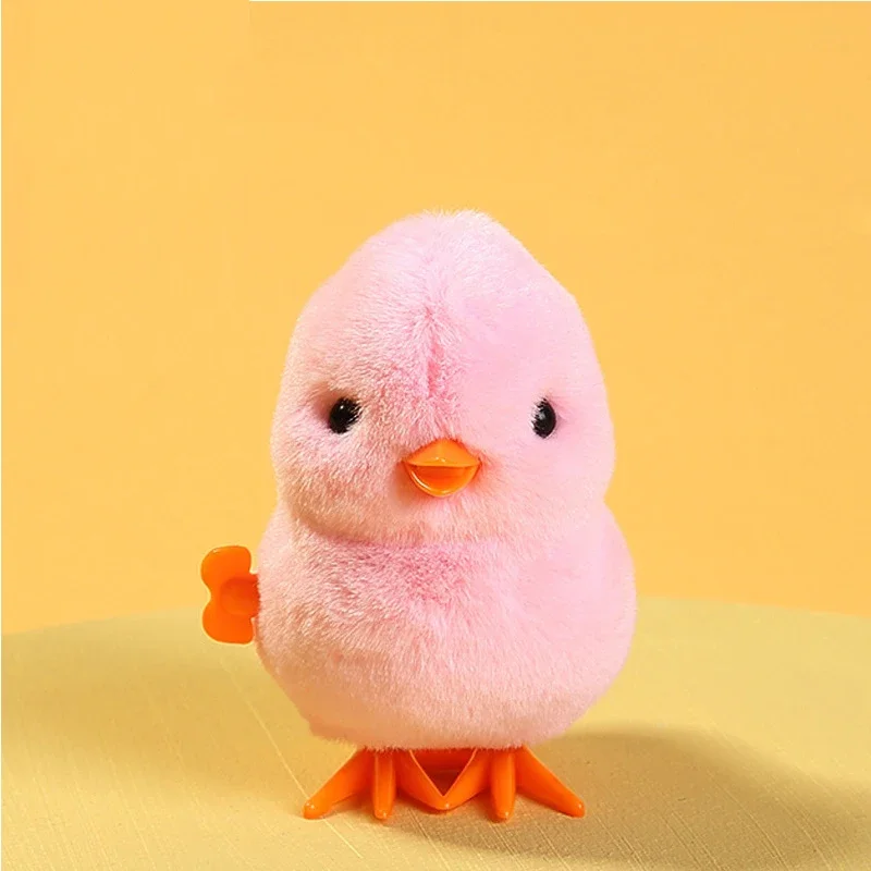 Little Duck Wind Up Toys Jumping Chick Cute Plush Simulation Educational Walking Plush Fur Chicken Interesting-Toys For Kids