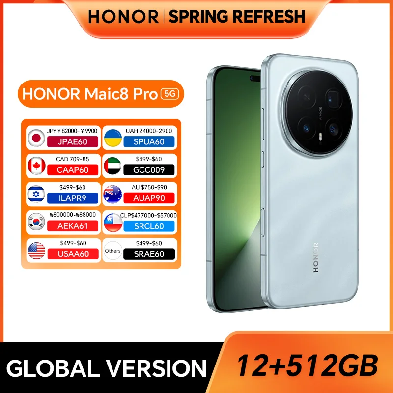 2026 New HONOR Magic8 Pro 12GB+512GB Global Version 6.71'' OLED Screen 200MP 7100 mAh 100W SuperCharge NFC eSIM