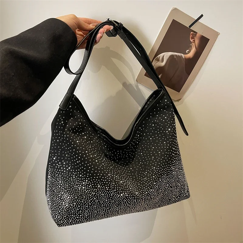 Fashion Zipper Ladies Tote Bags Light Luxury 2024 Shiny Gradient Design Shoulder Bags for Women New Bolsas Para Mujeres