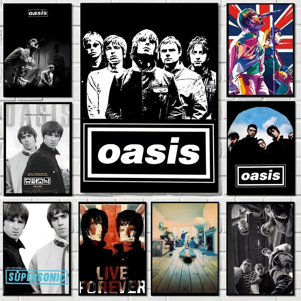 Manchester Oasis Band Poster Self-adhesive Decal Living Room Bedroom Party Bar Decor Moisture-proof Fade-resistant