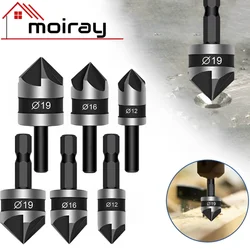 Chanfro Countersink Broca, 90 °, adequado para madeira, plástico, liga de alumínio, ferramentas para madeira, 3pcs