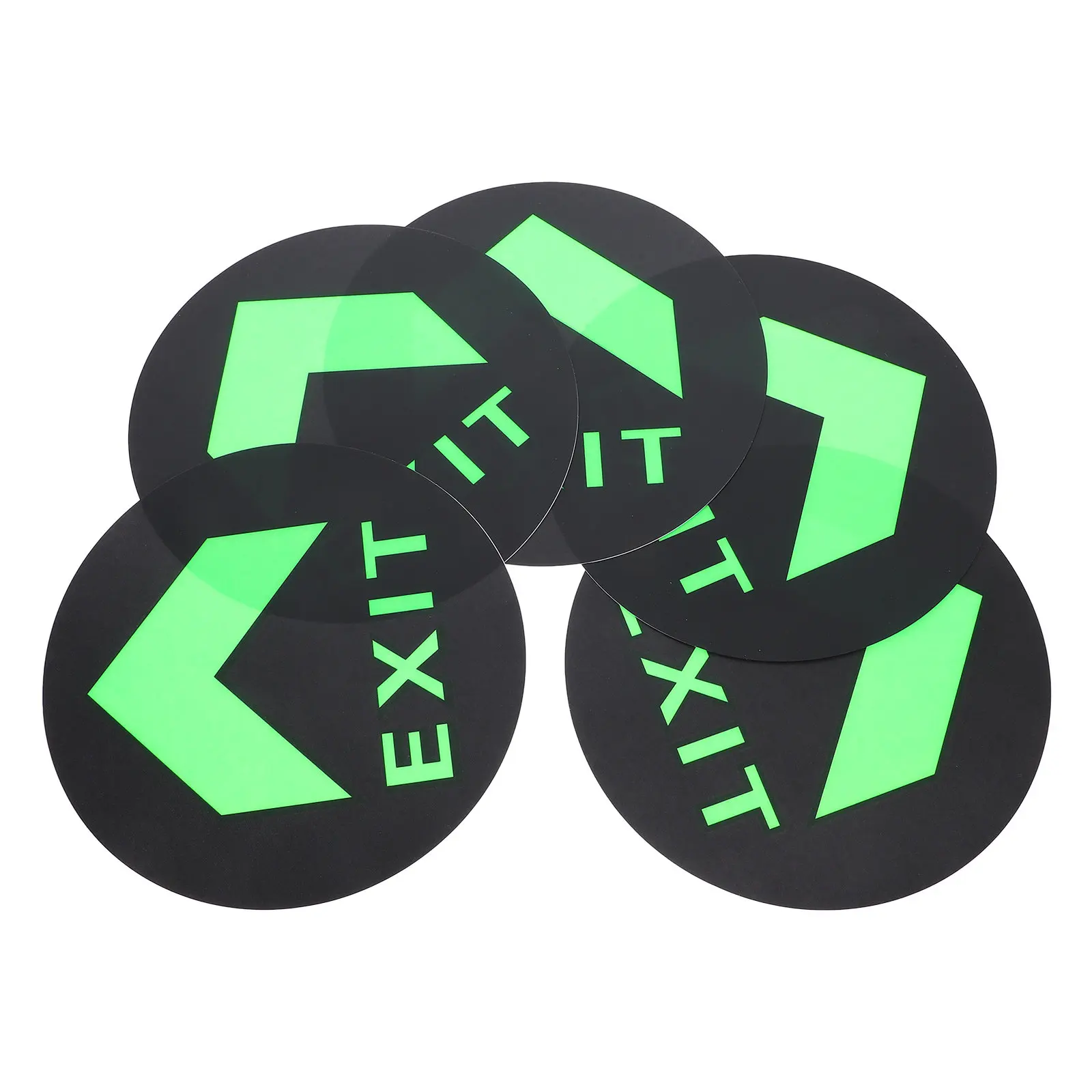 

5Pcs Luminous Floor Exit Stickers Glow in The Dark Safety Sign Decals for Emergency Evacuation Direction Indicator Warning