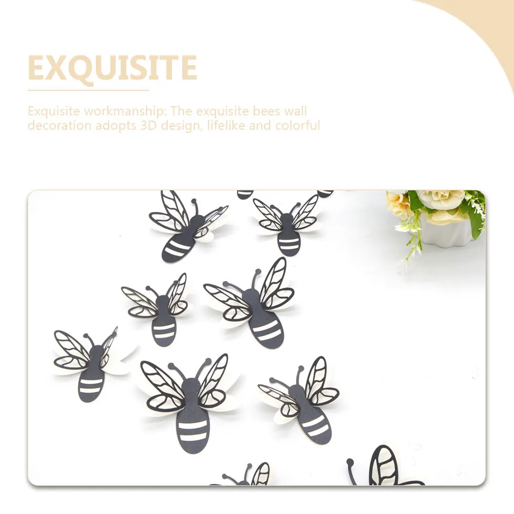 

1 set Bee Decals Home Decor 3D Bees Removable Vinyl Bedroom Delicate Bees Wall Sticker Living Room Wall Bee Decor