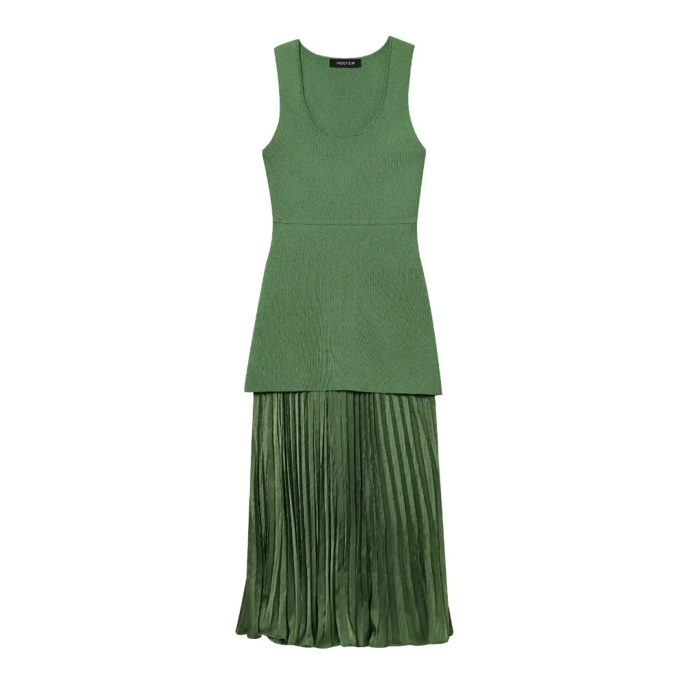 SANSHENGDress Pullover O-Neck Sleeveless Female Chic Lady Knitwear DressesStylish versatile slim-fitting and casual unique desig