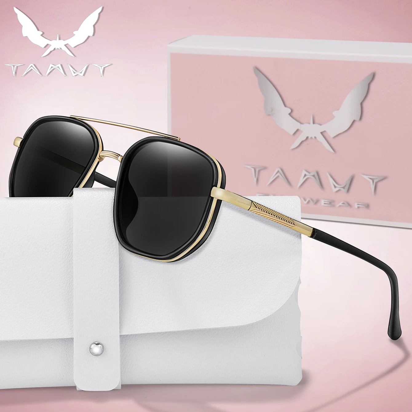 

Квадратные поляризационные солнцезащитные очки с защитой UV400 для мужчин и женщин, для активного отдыха, велоспорта, вождения, пеших прогулок, рыбалки, с футляром