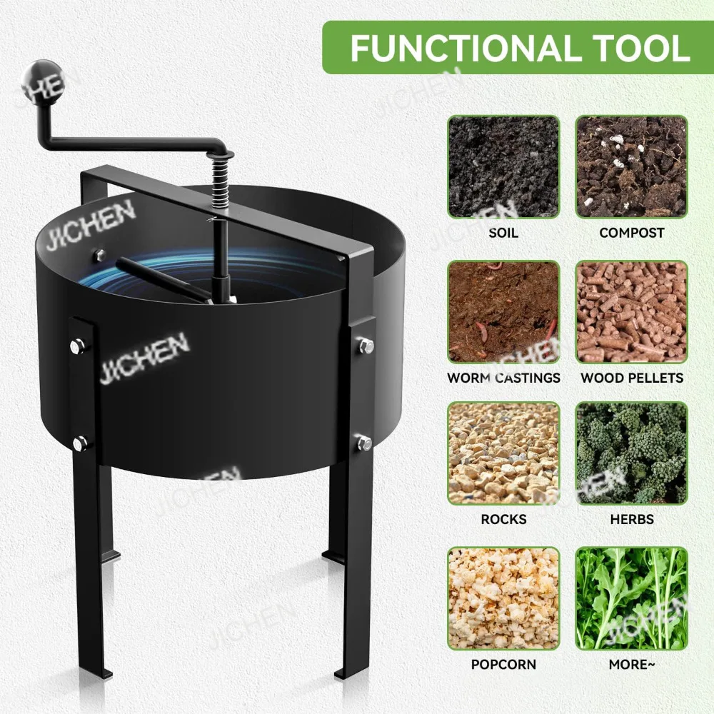 

Вращающееся сито для почвы, сетчатое сито для компоста, фильтр, садовое металлическое пылезащитное сито в горшке