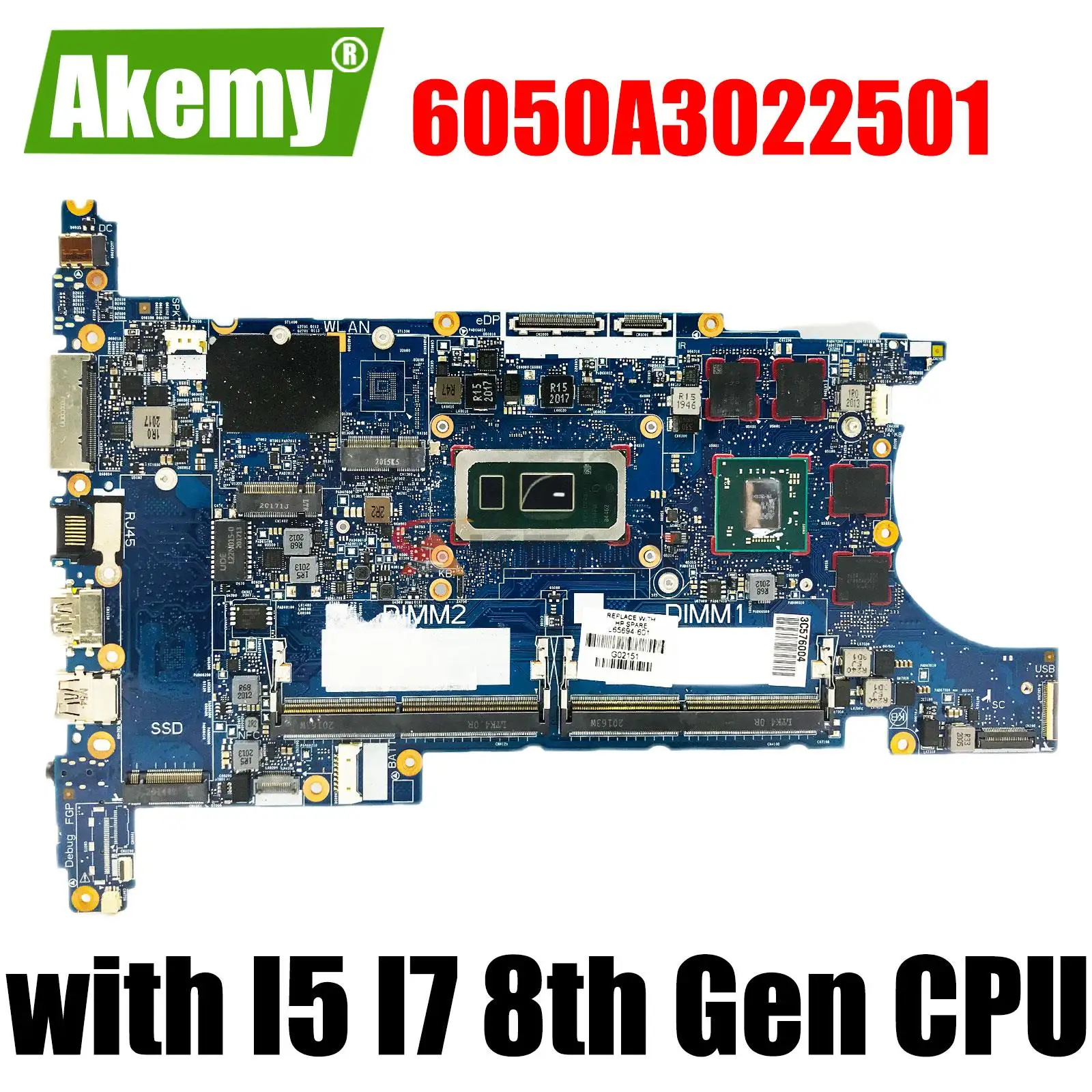 

840 G6 6050A3022501 Motherboard with I5 I7 8th Gen CPU VGPU FOR HP 840 G6 OSR 15u G6 laptop motherboard Mainboard UMA/DIS