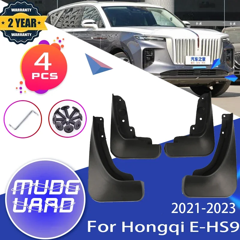 for Hongqi E-HS9 2021 2022 2023 4X Front Rear Car Mudflaps Fender Mudguards Mud Flaps Guards Splash Flap Fender Auto Accessories