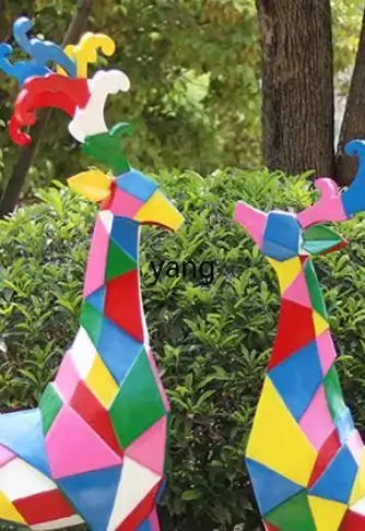 

Левый Открытый Сад Пейзаж Орнамент Парк Стекловолокно Декоративная Абстрактная Геометрическая Скульптура