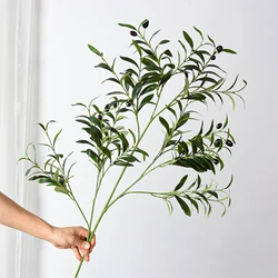 100cm 18 Forks Artificial Olive Branch Fake Plants Flowers Vase Arrangement Decoration Indoor Home Wedding Decor Photo Props