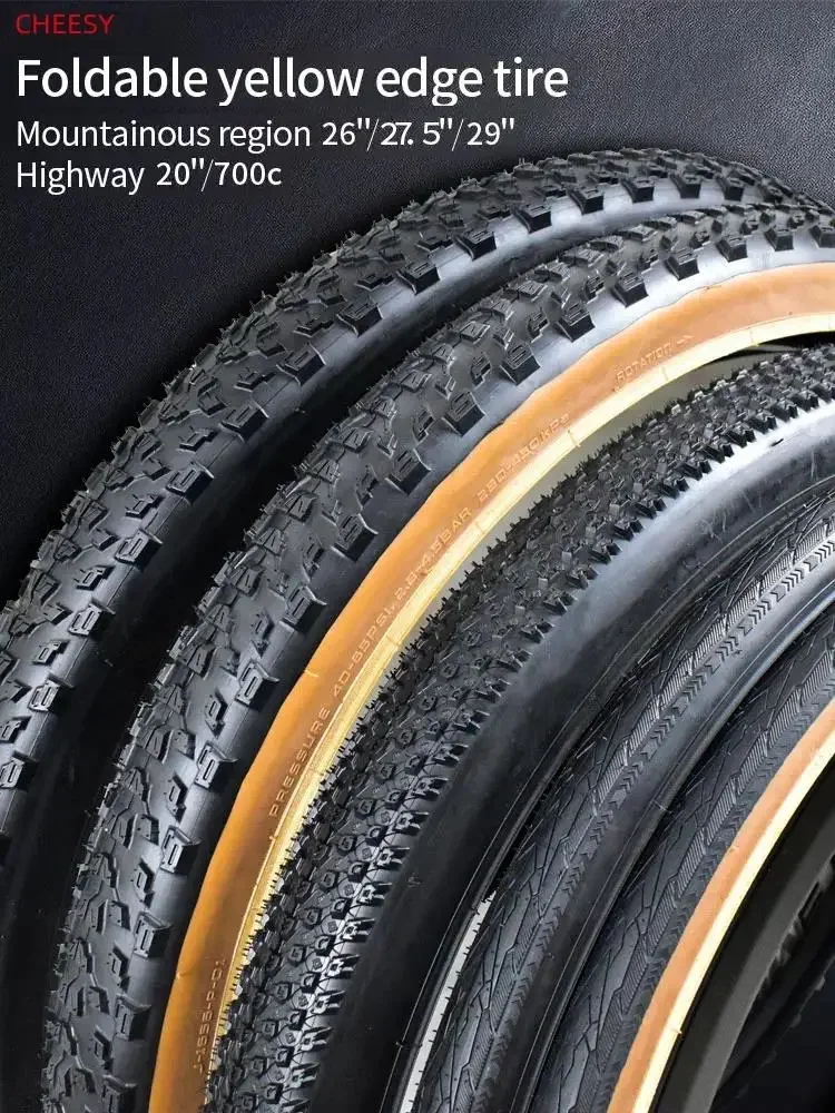 TANKE MTB Bicycle JILUER Foldable Gravel Tire Black/Yellow 60TPI