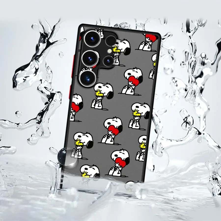 حافظة لهاتف سامسونج جالاكسي S20 S21 S22 Plus S9 S10 S23 Ultra S25 Edge S24 FE جرو كرتوني لطيف