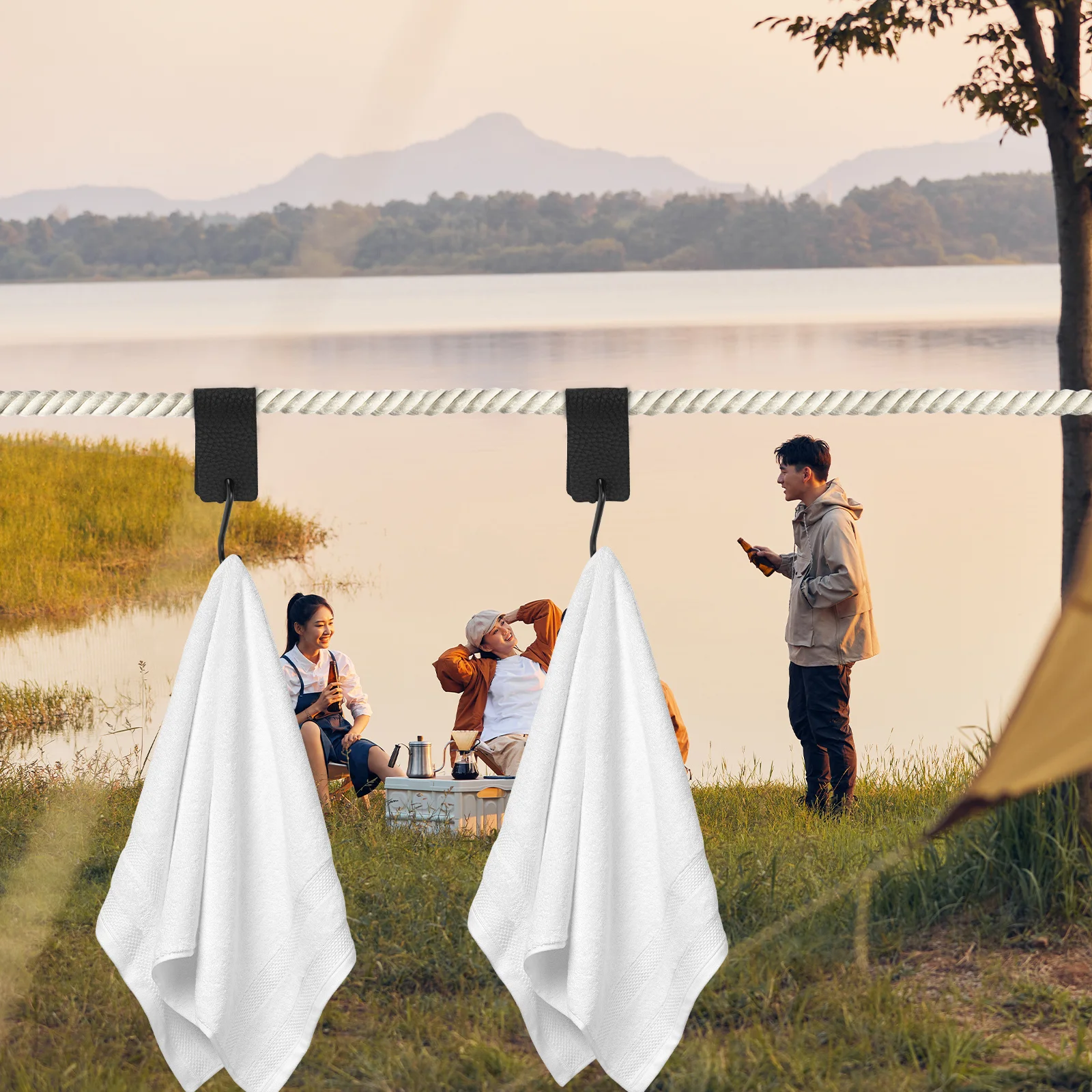 

5Pcs PU S Shaped Hooks Multifunctional Hanging Tool for Closet Kitchen Bathroom Bedroom Outdoor Camping