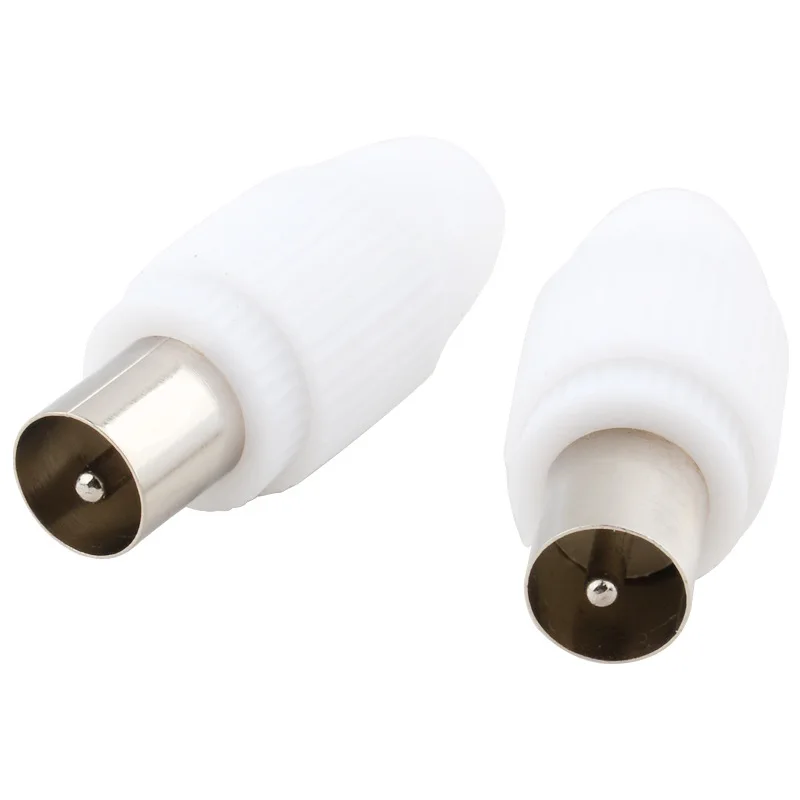 TV female plug antenna 9.5mm plug Cable TV bamboo head solderless RF closed route plug straight adhesive