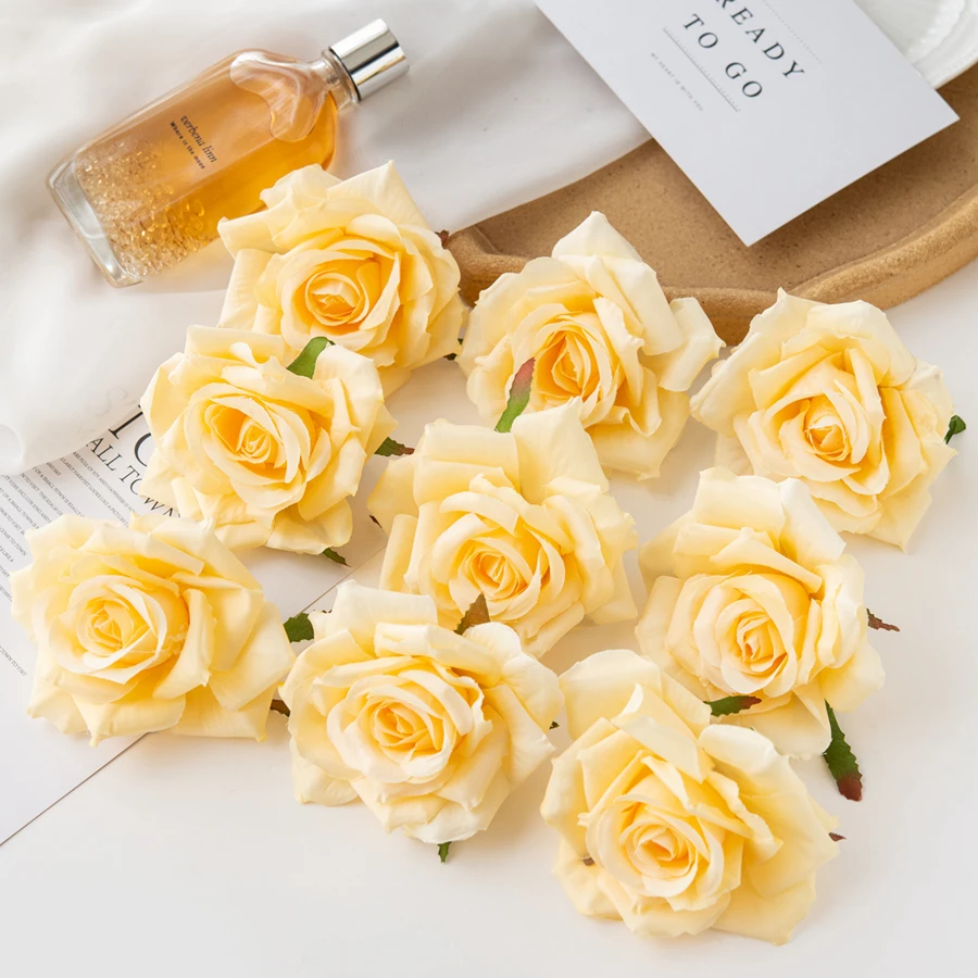 

50/100PC 10CM Wholesale Artificial Flowers Scrapbook Festival Home Room DecorWedding Garden Yard Rose Arch Fake Silk Candy Box