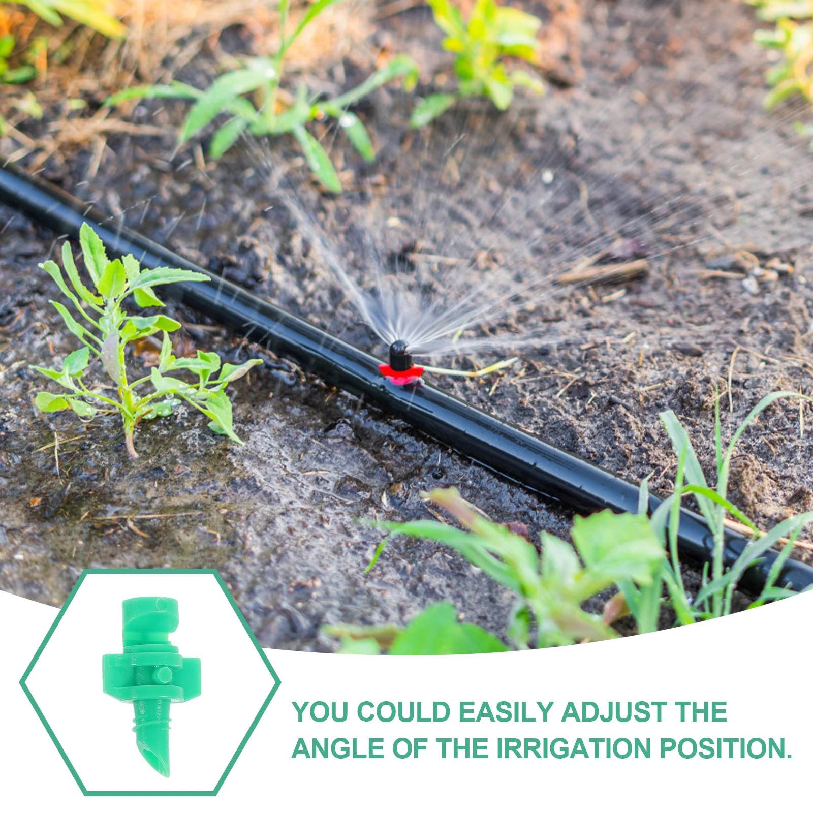 

100 Pcs Irrigation Atomizer Durable Plastic Watering Nozzle Adjustable Angle Spray Heads Garden Agriculture Sprinkler Emitters