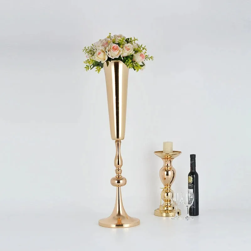 Metal Vases Table Vase Luxury Pillar Flower Rack Wedding Centerpieces For Event Party Decoration Home Decor