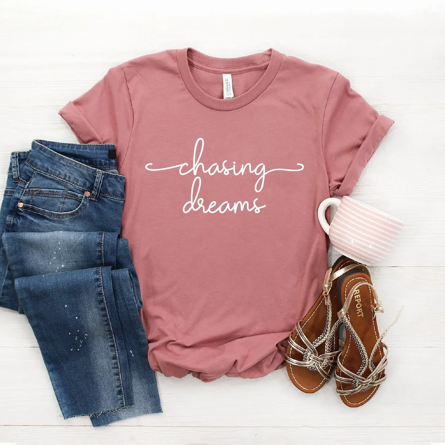 Dream Chaser Chasing Dreams T Shirt Wanderlust Travel Women Softstyle